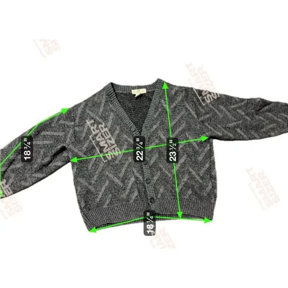 Vintage Cardigan M Y2K Grunge Mohair Merino Wool Italy 90s Relaxed Retro